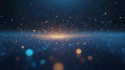 The primary subject of the image is a bright, colorful, and sparkling background. The setting is a dark blue background, which contrasts with the vibrant colors of the sparkling background. The visual style of the image is a combination of a photo and digital art, creating a unique and eye-catching effect. The colors and mood of the image are lively and energetic, with the bright colors and sparkling lights creating a sense of excitement and movement.