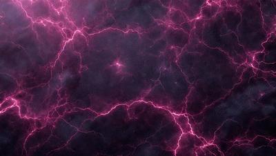 The primary subject of the image is a purple background with a pink light streak. The setting is a dark, cloudy sky, and the visual style is a digital art or illustration. The dominant colors are purple and pink, creating a moody and dramatic atmosphere.