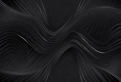 The primary subject of the image is a black and white drawing of a spiral pattern. The setting is a black background, which emphasizes the spiral pattern. The visual style is a digital art or illustration, creating a clean and modern appearance. The colors and mood are predominantly black and white, giving the image a minimalist and elegant feel.