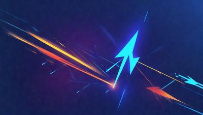 The primary subject of the image is a blue arrow, which is the main object, scene, or focus of the image. The setting or background of the image is a blue sky, and the visual style appears to be a digital art or illustration. The colors and mood of the image are predominantly blue, creating a calm and serene atmosphere.