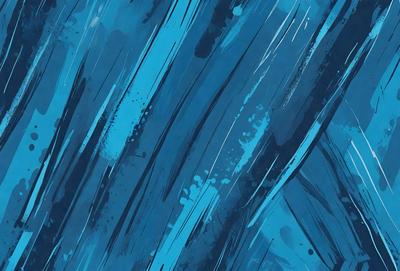 The primary subject of the image is a blue and white painting or drawing. The setting is a blue background, which creates a striking contrast with the artwork. The visual style appears to be a combination of digital art and illustration, as the colors and patterns are vibrant and well-defined. The dominant colors are blue and white, creating a calm and serene atmosphere.