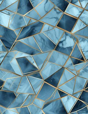 The primary subject of the image is a blue and gold patterned wallpaper. The setting is a room with a blue and gold patterned wallpaper. The visual style is a close-up of the wallpaper, showcasing its intricate design. The colors and mood of the image are predominantly blue and gold, creating a warm and inviting atmosphere.