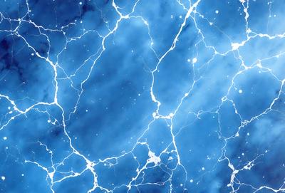 The primary subject of the image is a blue, swirling, and textured background. The setting is a blue sky, and the visual style is a digital art or illustration. The dominant colors are blue and white, creating a calm and serene atmosphere.