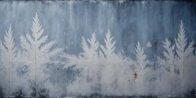 The primary subject of the image is a wall with a pattern of snowflakes painted on it. The setting is an indoor environment, possibly a room or a building. The visual style is a combination of photo and digital art, as the snowflakes are painted on the wall, creating a unique and artistic appearance. The colors and mood of the image are predominantly white, which gives it a clean and serene atmosphere.