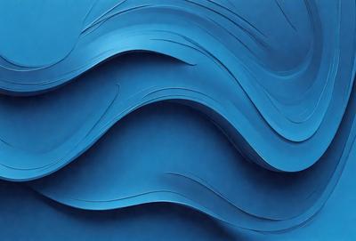 The primary subject of the image is a blue wave, which is the main focus of the scene. The setting is a blue background, which complements the blue wave. The visual style of the image is a digital art or illustration, as it is a well-crafted and detailed representation of the blue wave. The dominant colors in the image are blue, which creates a calm and serene atmosphere.