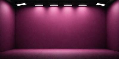 The primary subject of the image is a large, pink wall with a purple hue. The setting is a dark room, and the visual style appears to be a photo. The dominant colors and overall atmosphere are a mix of pink and purple, creating a warm and inviting ambiance.