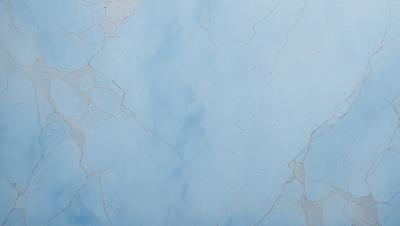 The primary subject of the image is a blue marble wall with a pattern of white dots. The setting is a room with a blue background, and the visual style is a close-up of the marble wall. The colors and mood of the image are predominantly blue and white, creating a calm and serene atmosphere.