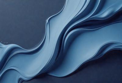 The primary subject of the image is a blue, swirling, and flowing pattern. The setting is a dark blue background, which contrasts with the vibrant blue pattern. The visual style appears to be a digital art or illustration, as the pattern is intricate and detailed. The colors and mood of the image are predominantly blue, creating a sense of calmness and tranquility.