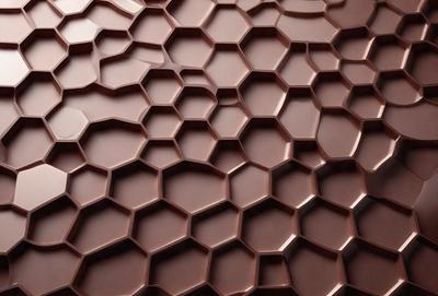 The primary subject of the image is a close-up of a chocolate-colored surface, possibly a wall or a piece of chocolate cake. The setting appears to be indoors, with the chocolate surface being the main focus of the image. The visual style is a close-up, which emphasizes the texture and details of the chocolate surface. The colors and mood of the image are predominantly brown, giving it a warm and rich appearance.