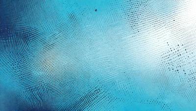 The primary subject of the image is a blue and white patterned surface. The setting is a blue background, and the visual style appears to be a combination of a photo and digital art. The dominant colors are blue and white, creating a calm and soothing atmosphere.