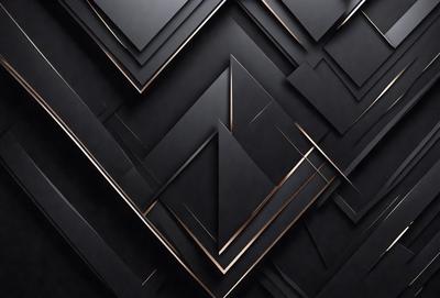The primary subject of the image is a black and gold patterned wall. The setting is a dark room with the wall as the main focus. The visual style is a combination of digital art and illustration, creating a unique and intricate design. The dominant colors are black and gold, giving the wall a luxurious and elegant appearance.