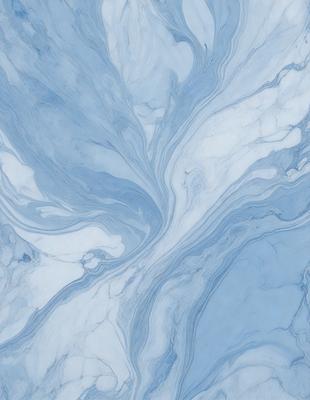 The primary subject of the image is a blue and white marble tile. The setting is a bathroom, as indicated by the presence of a sink. The visual style is a close-up of the marble tile, showcasing its intricate design and texture. The dominant colors are blue and white, creating a clean and elegant atmosphere.