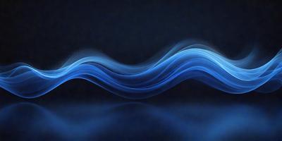 The primary subject of the image is a blue wave, which appears to be a digital art or illustration. The wave is depicted as a blue, wavy line, and it is set against a dark blue background. The visual style of the image suggests that it is a creative and artistic representation of a wave, rather than a photo or a real-life scene. The colors and mood of the image convey a sense of calmness and tranquility, as the blue wave appears to be gently rolling on the dark blue