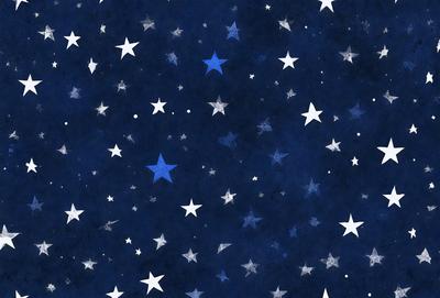 The primary subject of the image is a night sky filled with stars. The setting is a dark blue background, which contrasts with the bright stars. The visual style is a combination of a photo and a drawing, creating a unique and artistic representation of the night sky. The colors and mood of the image are predominantly dark and serene, with the stars providing a sense of wonder and tranquility.