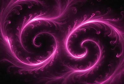 The primary subject of the image is a pink and purple swirl pattern. The setting is a dark background, which contrasts with the vibrant colors of the swirl pattern. The visual style appears to be a digital art or illustration, as the swirl pattern is intricately detailed and the colors are rich and saturated. The dominant colors are pink and purple, creating a warm and inviting atmosphere.