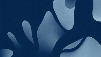 The primary subject of the image is a blue and white flower, which is the main object, scene, or focus of the image. The setting or background is a blue surface, which adds to the overall atmosphere of the image. The visual style of the image is a combination of digital art and illustration, creating a unique and eye-catching design. The dominant colors in the image are blue and white, which contribute to the overall mood and aesthetic of the artwork.