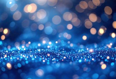The primary subject of the image is a blue background with a pattern of bright, shining lights. The setting appears to be a nighttime sky, with the lights creating a mesmerizing effect. The visual style of the image is a combination of a photo and digital art, as it captures the beauty of the night sky with the lights creating a unique and captivating pattern. The colors and mood of the image are predominantly blue, with the bright lights adding a sense of warmth and energy to the scene.