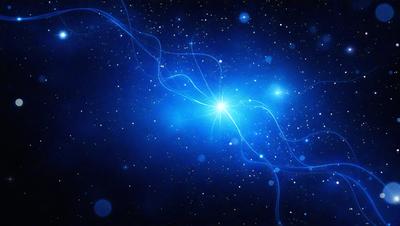 The primary subject of the image is a blue starry sky with a bright blue background. The setting is a night sky filled with stars, creating a serene and peaceful atmosphere. The visual style is a digital art or illustration, as the image is a close-up of the starry sky with a focus on the blue background and the bright blue star. The colors and mood of the image are predominantly blue, with a hint of white from the stars, creating a sense of calmness and tranquility.