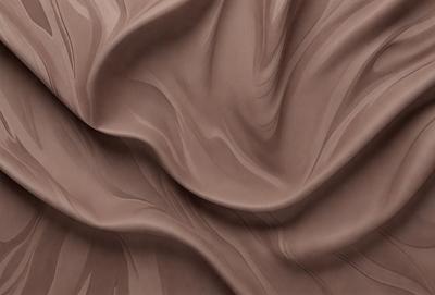 The primary subject of the image is a brown fabric, possibly a piece of clothing or a curtain. The setting is a close-up of the fabric, showcasing its texture and details. The visual style is a realistic representation of the fabric, with no indication of it being a photo, digital art, illustration, drawing, pattern, texture, or clipart. The colors and mood of the image are predominantly brown, giving it a warm and earthy atmosphere.