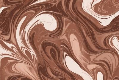 The image features a brown and white swirling pattern, which appears to be a close-up of a marbled surface. The primary subject is the intricate design, which creates a visually appealing and textured appearance. The setting is a marbled surface, which adds depth and interest to the overall composition. The visual style is a close-up of the marbled pattern, emphasizing the details and patterns within the design. The colors and mood of the image are predominantly brown and white, giving it a warm and