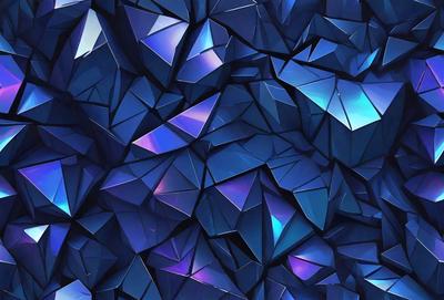 The primary subject of the image is a blue and purple geometric pattern. The setting is a blue background, and the visual style appears to be a digital art or illustration. The dominant colors in the image are blue and purple, creating a calm and soothing atmosphere.