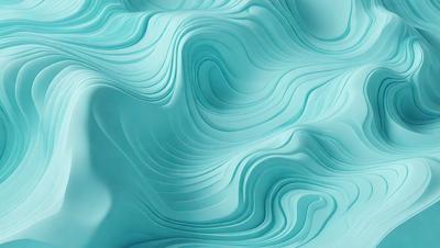 The primary subject of the image is a large, blue, wavy surface that resembles a water-like texture. The setting is a blue background, and the visual style appears to be a digital art or illustration. The dominant colors are blue and white, creating a calm and serene atmosphere.