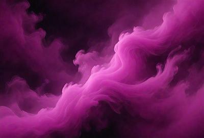 The primary subject of the image is a purple, pink, and white cloud. The cloud is the main object, scene, or focus of the image. The setting or background is a dark, cloudy sky. The visual style of the image is a digital art or illustration, as it appears to be a painting or drawing. The dominant colors of the image are purple, pink, and white, creating a calm and serene atmosphere.