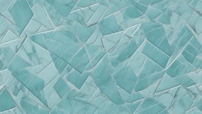 The primary subject of the image is a blue marble tile with a patterned design. The setting is a bathroom, and the visual style is a close-up of the tile. The dominant colors are blue and white, creating a calm and soothing atmosphere.