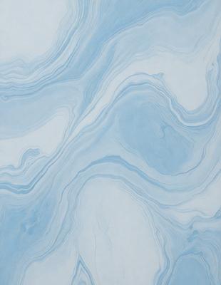 The primary subject of the image is a blue and white marbled wall. The setting is a room with a blue and white marbled wall as the main focus. The visual style is a painting, which gives the image a unique and artistic appearance. The dominant colors are blue and white, creating a calm and soothing atmosphere.