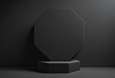 The primary subject of the image is a black and white circle, which is the main object in the scene. The circle is placed on a black surface, creating a striking contrast. The visual style of the image is a photo, capturing the details of the circle and its surroundings. The colors and mood of the image are predominantly black and white, giving it a classic and timeless appearance.