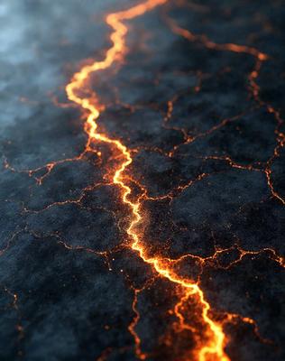 The primary subject of the image is a yellow line or streak on a black background. The setting appears to be a dark, possibly futuristic environment. The visual style is a combination of digital art and illustration, creating a striking contrast between the yellow line and the black background. The colors and mood of the image are intense and dramatic, with the yellow line standing out against the dark background.