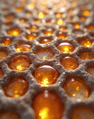 The primary subject of the image is a pattern of yellow and orange balls, which are arranged in a hexagonal shape. The setting is a white surface, possibly a wall or a table, where the balls are placed. The visual style of the image is a combination of a photo and a digital art, as the balls appear to be digitally arranged in a visually appealing manner. The dominant colors in the image are yellow and orange, creating a warm and vibrant atmosphere.