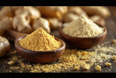 The primary subject of the image is a bowl filled with a yellow substance, likely a spice or a powder. The bowl is placed on a wooden table, which serves as the setting. The visual style of the image is a close-up of the bowl, showcasing the yellow substance. The colors and mood of the image are warm and inviting, with the yellow substance likely adding a sense of warmth and comfort to the scene.