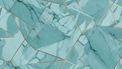 The primary subject of the image is a blue marble tile with a gold border. The setting is a bathroom, and the visual style is a photo. The dominant colors are blue and gold, creating a calm and sophisticated atmosphere.