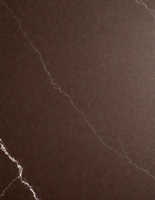 The primary subject of the image is a brown leather surface with a crack in it. The setting is a close-up of the leather, showcasing the crack and its texture. The visual style is a close-up of the leather, emphasizing the crack and its details. The colors and mood of the image are dominated by the brown leather, giving it a natural and earthy appearance.