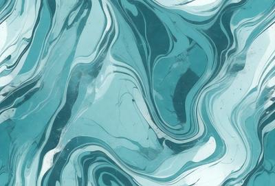 The primary subject of the image is a blue and white marbled tile. The setting is a bathroom, as indicated by the presence of the marbled tile. The visual style is a close-up of the tile, showcasing its intricate design. The dominant colors are blue and white, creating a calm and soothing atmosphere.