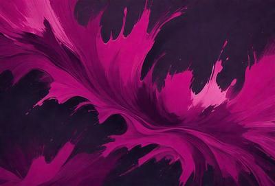 The primary subject of the image is a large, purple flower with a pinkish hue. The flower is the focal point of the scene, and it is set against a dark background. The visual style of the image is a combination of a photo and a digital art piece, creating a unique and artistic representation of the flower. The dominant colors in the image are purple and pink, giving the scene a vibrant and lively atmosphere.