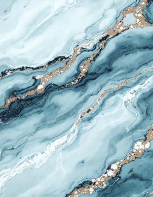 The primary subject of the image is a blue and white marble-like pattern. The setting is a blue and white marble-like surface, which could be a wall or a countertop. The visual style is a close-up of the marble-like pattern, showcasing its intricate details. The colors and mood of the image are predominantly blue and white, creating a clean and elegant atmosphere.
