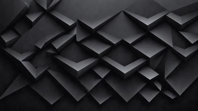 The primary subject of the image is a black and white pattern, which appears to be a digital art or illustration. The setting is a black background, and the visual style is a combination of a photo and a pattern. The dominant colors are black and white, creating a stark and minimalist atmosphere.