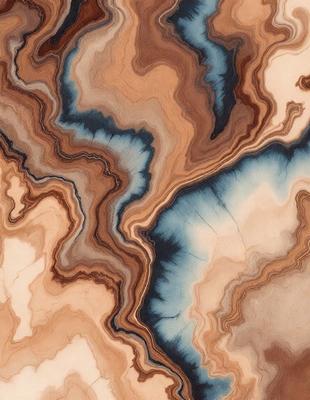 The primary subject of the image is a close-up of a marbled stone, showcasing its intricate and colorful patterns. The setting is a natural environment, with the stone being the main focus of the scene. The visual style is a combination of a photo and digital art, as the image captures the beauty of the marbled stone while also highlighting its unique texture and patterns. The colors and mood of the image are vibrant and lively, with the marbled stone serving as a striking and eye-catch