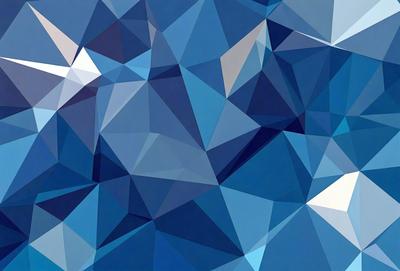 The primary subject of the image is a blue and white geometric pattern, which is the main focus of the image. The setting is a blue background, and the visual style is a digital art or illustration. The dominant colors are blue and white, creating a calm and soothing atmosphere.