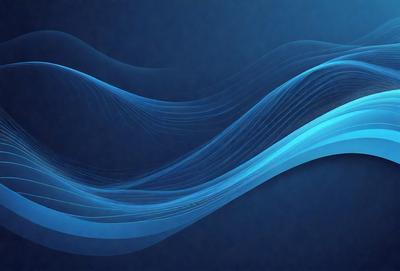 The primary subject of the image is a blue wave, which is the main focus of the scene. The setting is a blue background, which creates a contrasting and visually appealing environment. The visual style of the image is a digital art or illustration, as it is a computer-generated or digitally created piece. The dominant colors in the image are blue and white, giving it a calm and serene atmosphere.