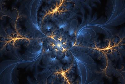 The primary subject of the image is a blue and yellow swirling pattern, which appears to be a digital art or illustration. The setting is a black background, which contrasts with the vibrant colors of the swirling pattern. The visual style suggests that the image is a creative and artistic representation of a swirling design. The dominant colors are blue and yellow, creating a lively and energetic atmosphere.