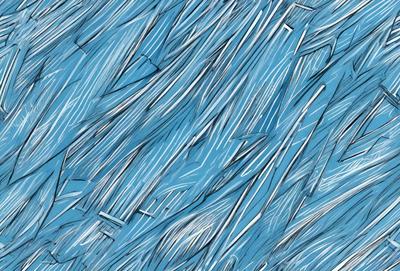The primary subject of the image is a blue background with a pattern of white lines. The setting appears to be a digital art or illustration, as the lines are not natural textures but rather a deliberate design element. The visual style is a combination of digital art and illustration, creating a unique and artistic appearance. The colors and mood of the image are predominantly blue and white, giving it a calm and serene atmosphere.