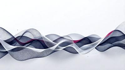 The primary subject of the image is a series of interconnected, curved lines that resemble a wave or a flowing pattern. The setting is a white background, which provides a clean and minimalist appearance. The visual style is a combination of digital art and illustration, as the lines are intricately drawn and the overall composition is well-organized. The colors and mood of the image are predominantly white, which gives it a clean and modern feel.