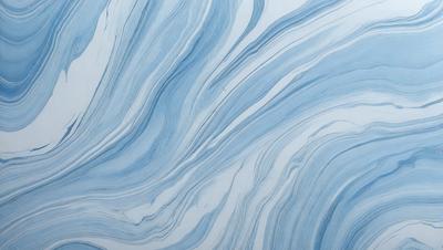 The primary subject of the image is a blue and white swirling pattern, which appears to be a digital art or illustration. The setting is a white background, and the visual style is a combination of digital art and drawing. The dominant colors are blue and white, creating a calming and soothing atmosphere.