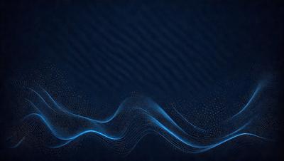 The primary subject of the image is a blue wave pattern. The setting is a dark blue background, which creates a contrasting effect with the wave pattern. The visual style is a digital art or illustration, as the wave pattern appears to be a digital creation. The colors and mood of the image are predominantly dark blue, creating a calm and serene atmosphere.
