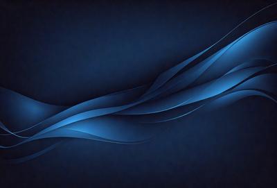 The primary subject of the image is a blue wave or flowing water, which is the main focus of the scene. The setting is a dark blue background, which creates a contrasting and dramatic effect. The visual style of the image is a digital art or illustration, as it appears to be a computer-generated or digitally created piece. The dominant colors in the image are blue and black, giving it a calm and serene atmosphere.