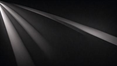 The primary subject of the image is a long, thin, white line that appears to be a light source. The setting is a dark background, which contrasts with the white line. The visual style is a black and white photo, giving the image a classic and timeless appearance. The colors and mood of the image are predominantly dark, with the white line being the only significant light source, creating a sense of depth and contrast.