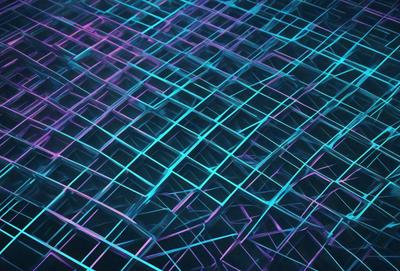 The primary subject of the image is a blue and purple patterned surface, which appears to be a digital art or illustration. The setting is a dark background, which contrasts with the vibrant colors of the pattern. The visual style suggests that the image is a creative and artistic representation of a design or texture. The dominant colors of the image are blue and purple, creating a sense of depth and intrigue.